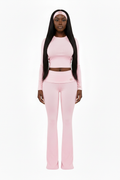 Baby pink ribbed outfit with tonal GB Studio logo